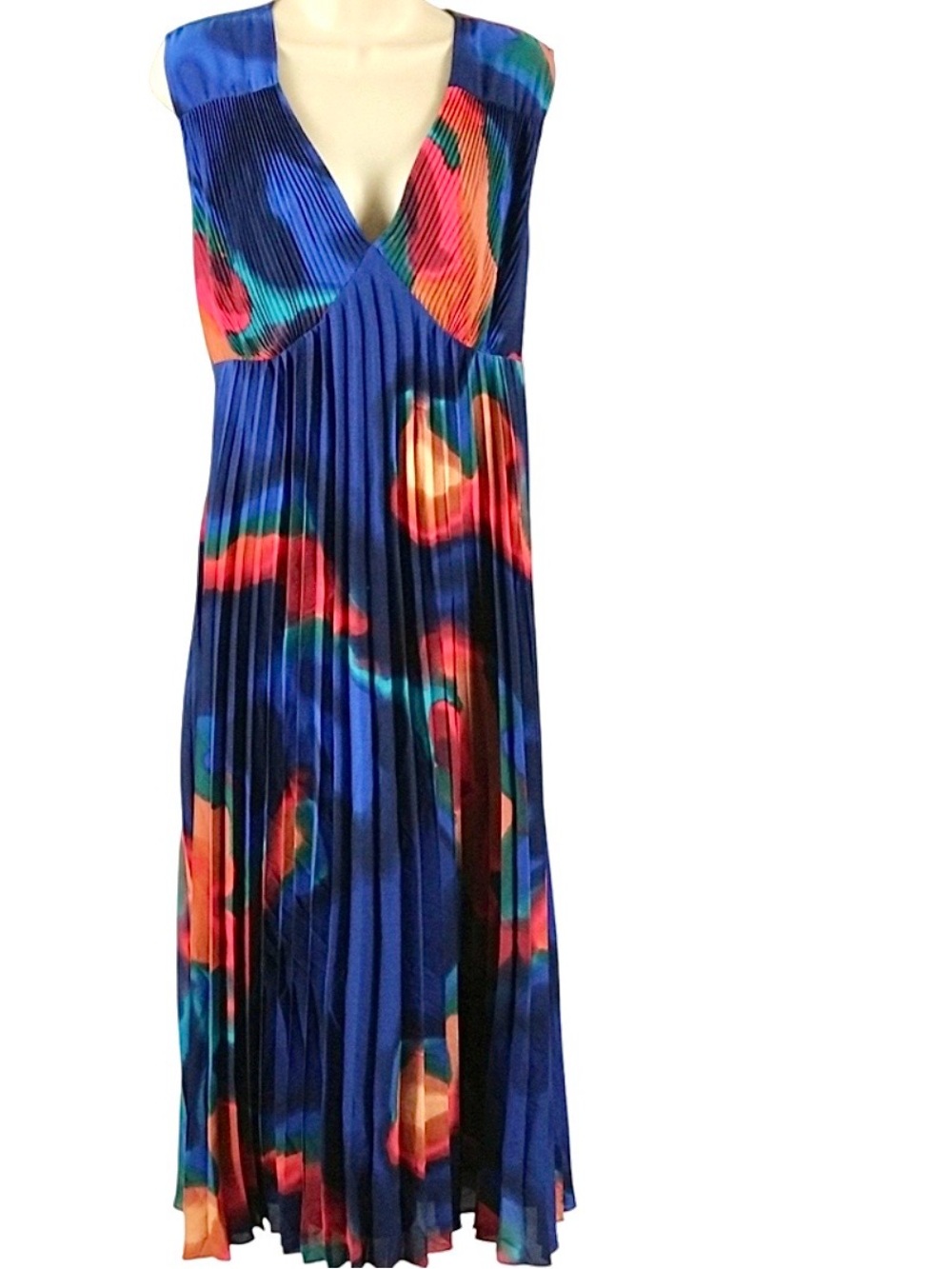 Nicole Miller Vibrant Multicolor Pleated Dress